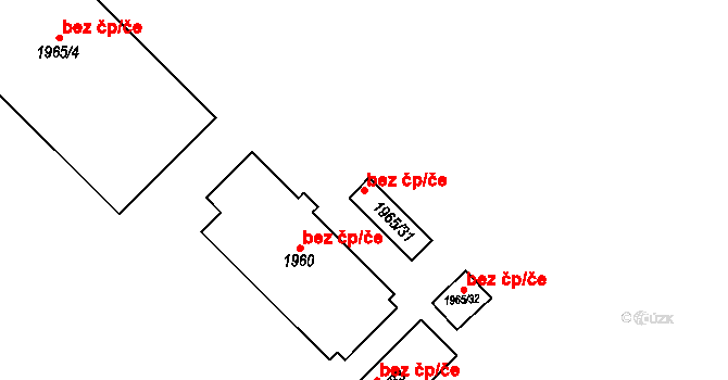 Staříč 46663479 na parcele st. 1965/31 v KÚ Staříč, Katastrální mapa