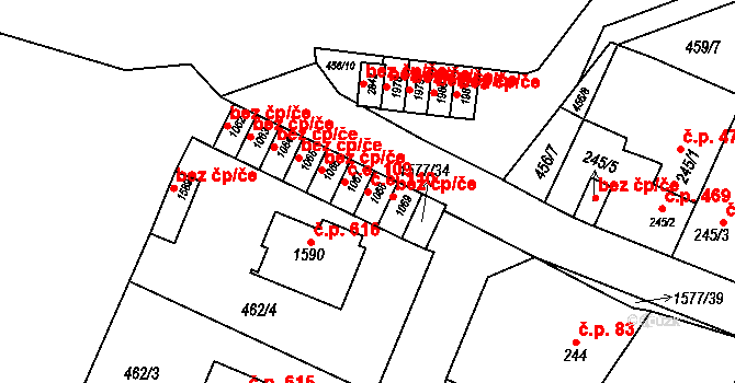 Litovel 110 na parcele st. 1068 v KÚ Litovel, Katastrální mapa