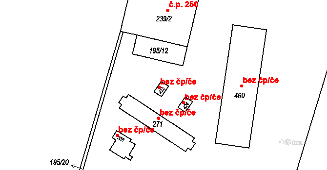 Břehy 50388479 na parcele st. 423 v KÚ Břehy, Katastrální mapa