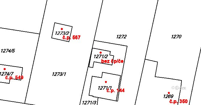 Baška 91074479 na parcele st. 1271/2 v KÚ Baška, Katastrální mapa