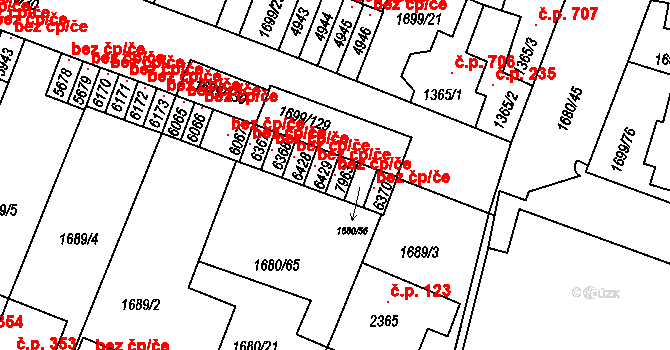 Třebíč 93875479 na parcele st. 7963 v KÚ Třebíč, Katastrální mapa