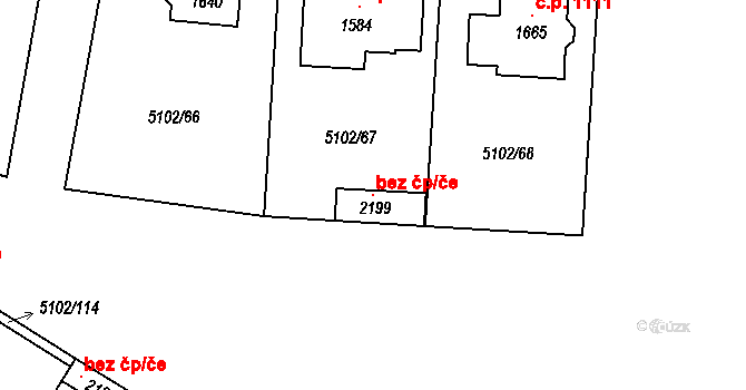 Hrušovany nad Jevišovkou 101136480 na parcele st. 2199 v KÚ Hrušovany nad Jevišovkou, Katastrální mapa