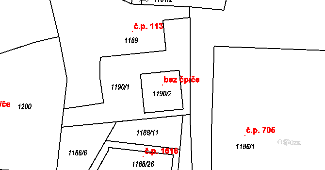 Ostrava 107513480 na parcele st. 1190/2 v KÚ Polanka nad Odrou, Katastrální mapa