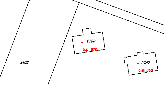 Troubky 670 na parcele st. 2788 v KÚ Troubky nad Bečvou, Katastrální mapa