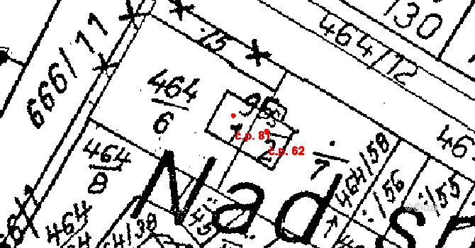 Jindice 81, Rašovice na parcele st. 95/1 v KÚ Jindice, Katastrální mapa