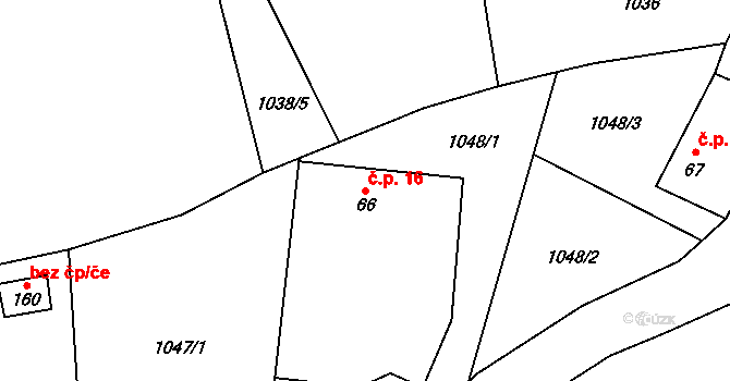 Horní Bukovsko 16, Dolní Bukovsko na parcele st. 66 v KÚ Horní Bukovsko, Katastrální mapa