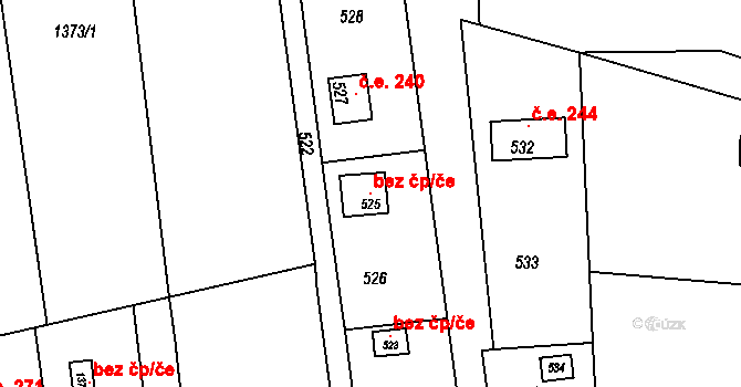 Seloutky 147001480 na parcele st. 525 v KÚ Seloutky, Katastrální mapa