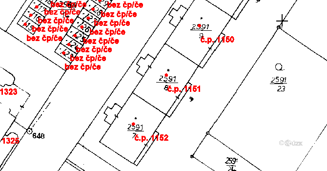 Poděbrady III 1151, Poděbrady na parcele st. 2591/8 v KÚ Poděbrady, Katastrální mapa