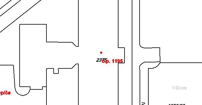 Uherské Hradiště 1195 na parcele st. 2375/1 v KÚ Uherské Hradiště, Katastrální mapa