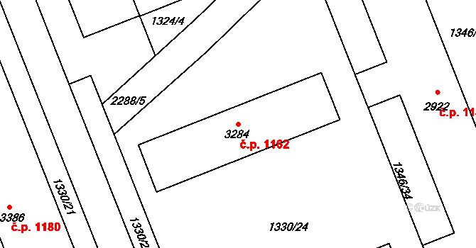 Litomyšl-Město 1162, Litomyšl na parcele st. 3284 v KÚ Litomyšl, Katastrální mapa
