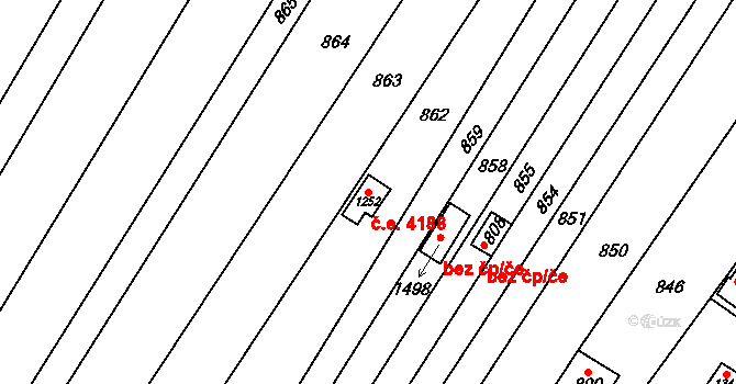 Přímětice 4188, Znojmo na parcele st. 1252 v KÚ Přímětice, Katastrální mapa