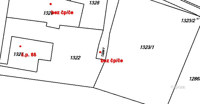 Orlová 43963480 na parcele st. 1324/1 v KÚ Horní Lutyně, Katastrální mapa