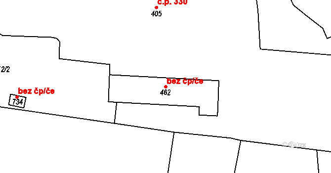 Toužim 45855480 na parcele st. 462 v KÚ Toužim, Katastrální mapa