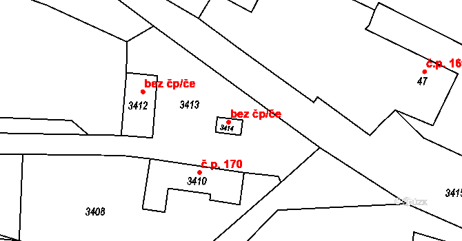 Horní Břečkov 47724480 na parcele st. 3414 v KÚ Čížov, Katastrální mapa