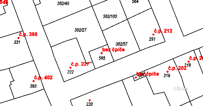 Rudná 49402480 na parcele st. 565 v KÚ Dušníky u Rudné, Katastrální mapa