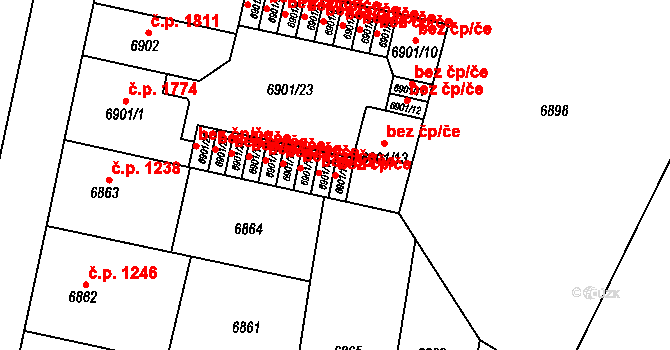 Plzeň 49969480 na parcele st. 6901/14 v KÚ Plzeň, Katastrální mapa