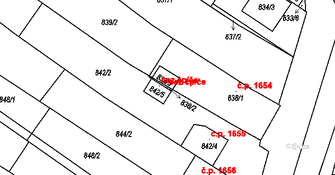 Dubňany 104217481 na parcele st. 838/3 v KÚ Dubňany, Katastrální mapa