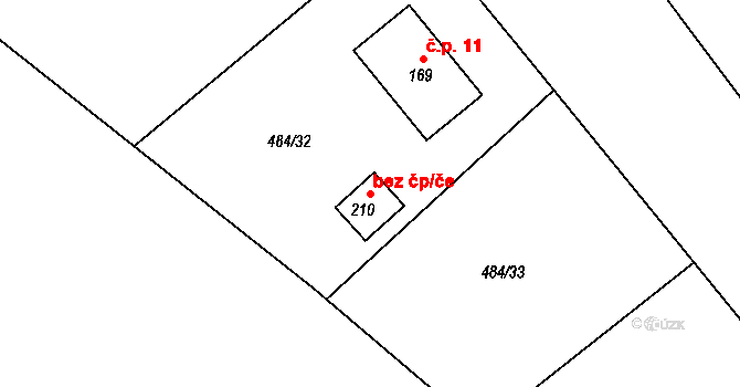 Okrouhlá 107417481 na parcele st. 210 v KÚ Jesenice u Chebu, Katastrální mapa