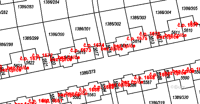 Milovice 115427481 na parcele st. 5617 v KÚ Benátecká Vrutice, Katastrální mapa