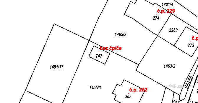 Všeruby 118063481 na parcele st. 747 v KÚ Všeruby u Plzně, Katastrální mapa