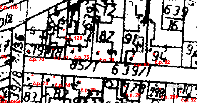 Knovíz 76 na parcele st. 87 v KÚ Knovíz, Katastrální mapa