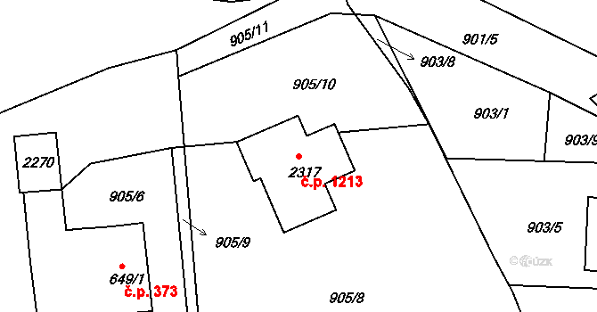 Prachatice II 1213, Prachatice na parcele st. 2317 v KÚ Prachatice, Katastrální mapa
