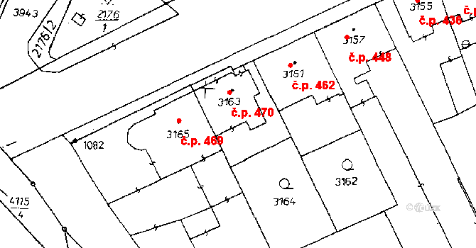 Poděbrady III 470, Poděbrady na parcele st. 3163 v KÚ Poděbrady, Katastrální mapa