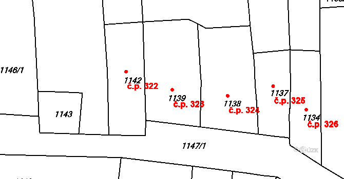 Trnitá 323, Brno na parcele st. 1139 v KÚ Trnitá, Katastrální mapa