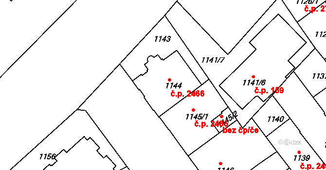 Teplice 2466 na parcele st. 1144 v KÚ Teplice, Katastrální mapa