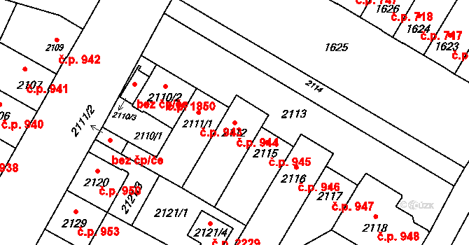 České Budějovice 7 944, České Budějovice na parcele st. 2112 v KÚ České Budějovice 7, Katastrální mapa