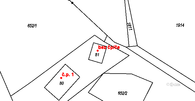 Jiřetín pod Jedlovou 39143481 na parcele st. 81 v KÚ Rozhled, Katastrální mapa