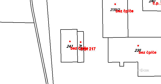 Sazovice 217 na parcele st. 324 v KÚ Sazovice, Katastrální mapa