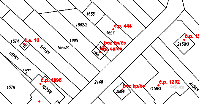 Brno 39496481 na parcele st. 1666 v KÚ Slatina, Katastrální mapa
