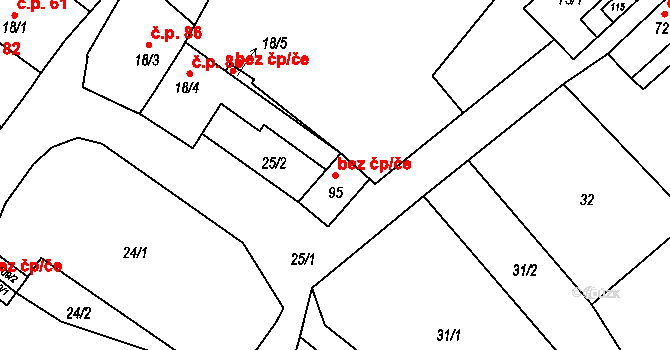 Cizkrajov 40994481 na parcele st. 95 v KÚ Dolní Bolíkov, Katastrální mapa