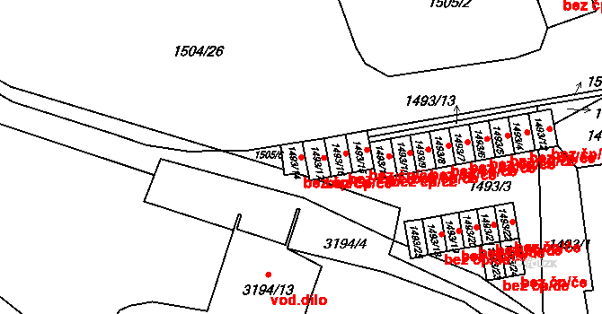 Rychnov nad Kněžnou 41981481 na parcele st. 1493/14 v KÚ Rychnov nad Kněžnou, Katastrální mapa