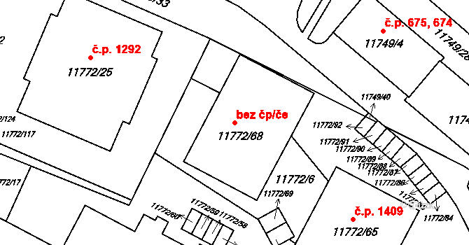 Plzeň 42380481 na parcele st. 11772/68 v KÚ Plzeň, Katastrální mapa