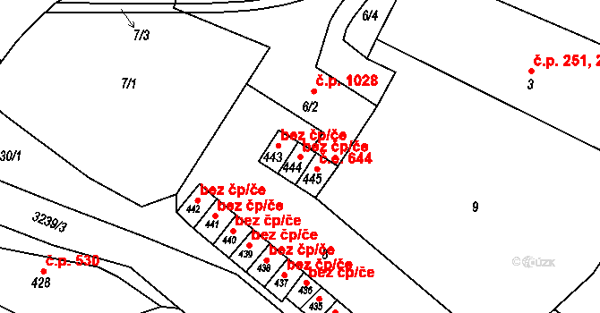 Vítkov 42637481 na parcele st. 444 v KÚ Vítkov, Katastrální mapa