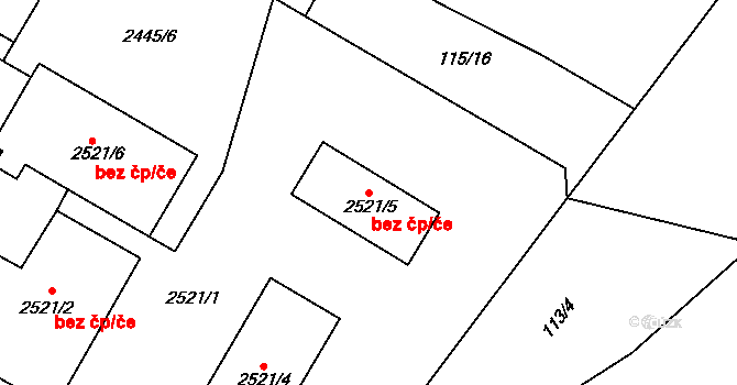 Sušice 43476481 na parcele st. 2521/5 v KÚ Sušice nad Otavou, Katastrální mapa