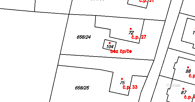 Dolní Cerekev 44515481 na parcele st. 104 v KÚ Spělov, Katastrální mapa