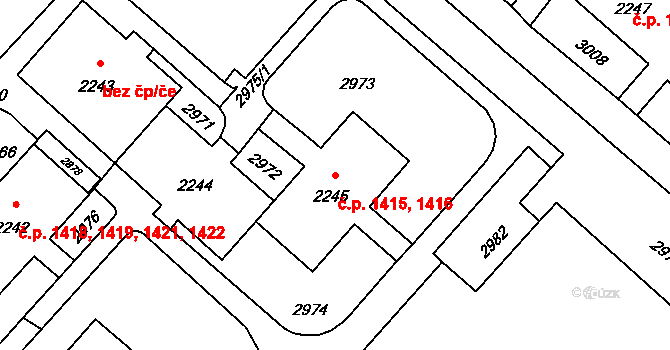 Kateřinky 1415,1416, Opava na parcele st. 2245 v KÚ Kateřinky u Opavy, Katastrální mapa