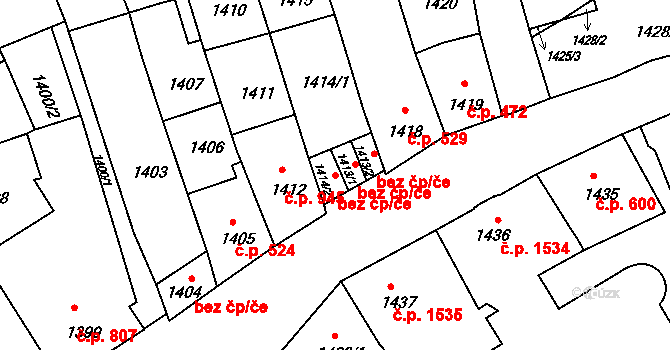 Litoměřice 47602481 na parcele st. 1414/2 v KÚ Litoměřice, Katastrální mapa