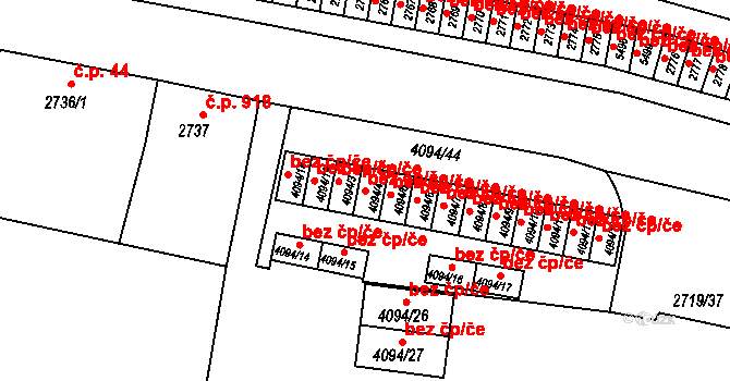 Litoměřice 47628481 na parcele st. 4094/4 v KÚ Litoměřice, Katastrální mapa