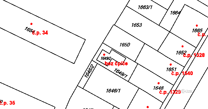 Litoměřice 48047481 na parcele st. 1649/2 v KÚ Litoměřice, Katastrální mapa