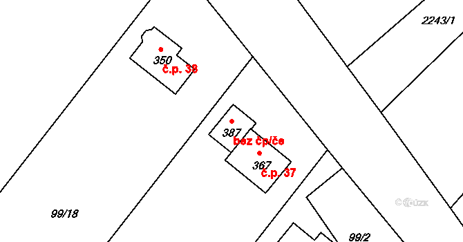 Horní Libchava 48904481 na parcele st. 387 v KÚ Horní Libchava, Katastrální mapa