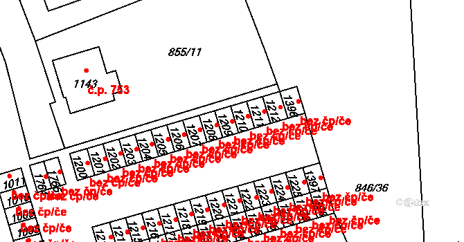 Blatná 49005481 na parcele st. 1209 v KÚ Blatná, Katastrální mapa