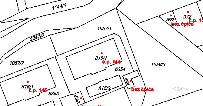 Beroun-Zavadilka 144, Beroun na parcele st. 815/1 v KÚ Beroun, Katastrální mapa