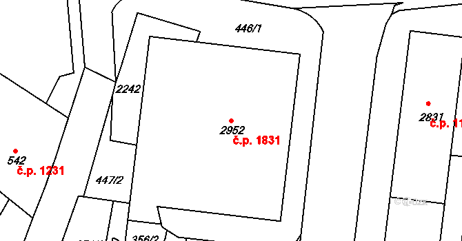 Náchod 1831 na parcele st. 2952 v KÚ Náchod, Katastrální mapa