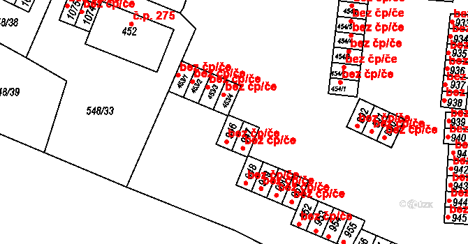 Adamov 423 na parcele st. 946 v KÚ Adamov, Katastrální mapa