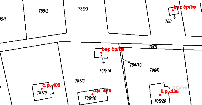 Velké Březno 83847481 na parcele st. 796/16 v KÚ Velké Březno, Katastrální mapa