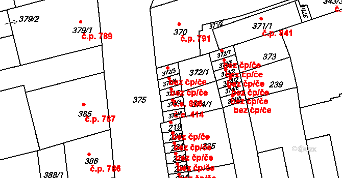 Zábrdovice 806, Brno na parcele st. 372/5 v KÚ Zábrdovice, Katastrální mapa